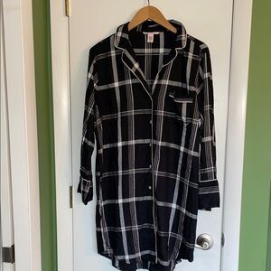 Victoria's Secret Black White and Pink Plaid Night Gown/Sleep dress